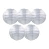 8 Inches 5 Pcs Silver Chinese Style Paper Lantern Blank Decorative Hanging Lanterns for Garden Party Wedding Lampshade