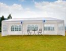 10'x30' Outdoor Canopy Party Wedding Tent White Gazebo with 5 Side Walls