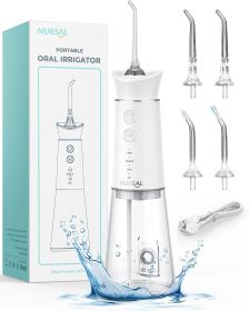 Water Dental Flosser Cordless with Magnetic Charging for Teeth Cleaning, Nursal 7 Clean Settings Portable Rechargeable Oral Irrigator