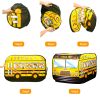 Kids Play Tent Foldable Pop Up School Bus Tent Portable Children Baby Play House W/ Carry Bag For Indoor Outdoor Use