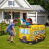 Kids Play Tent Foldable Pop Up School Bus Tent Portable Children Baby Play House W/ Carry Bag For Indoor Outdoor Use