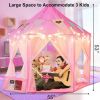 Outdoor Indoor Portable Folding Princess Castle Tent Kids Children Funny Play Fairy House Kids Play Tent(Warm LED Star Lights)