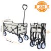 YSSOA Portable Rolling Folding Garden Cart with 360 Degree Swivel Anti-Slip Wheels & Adjustable Handle, 220lbs Weight Capacity, White