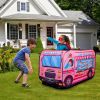 Kids Play Tent Foldable Pop Up Ice Cream Bus Tent Portable Children Baby Play House W/ Carry Bag For Indoor Outdoor Use