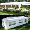 10'x30' Outdoor Canopy Party Wedding Tent White Gazebo with 5 Side Walls