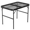 35.62x23.42x25.9in Foldable Camping Table Collapsible Picnic Aluminum Alloy Grill Stand 88LBS Max Load Height Adjustable BBQ Table