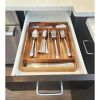 45 Piece Stainless Steel Flatware Set with Wooden Tray Organizer, Service for 8