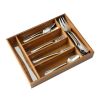 45 Piece Stainless Steel Flatware Set with Wooden Tray Organizer, Service for 8