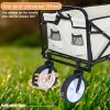 YSSOA Portable Rolling Folding Garden Cart with 360 Degree Swivel Anti-Slip Wheels & Adjustable Handle, 220lbs Weight Capacity, White