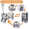 YSSOA Portable Rolling Folding Garden Cart with 360 Degree Swivel Anti-Slip Wheels & Adjustable Handle, 220lbs Weight Capacity, White