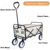 YSSOA Portable Rolling Folding Garden Cart with 360 Degree Swivel Anti-Slip Wheels & Adjustable Handle, 220lbs Weight Capacity, White