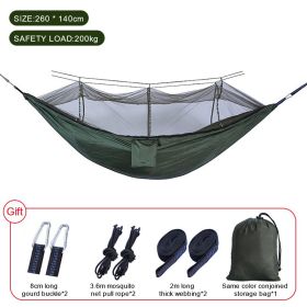 Sleeping hammock Outdoor Parachute Camping Hanging Sleeping Bed Swing Portable Double Chair wholesale (Color: Upgrade army green)