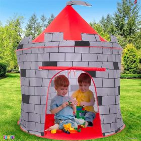 Outdoor Indoor Big Tent Playhouse Castle Pop Up Tent Foldable Children Teepee.Portable Kids Pop Up Knight Castle Children's Play Tent For Indoor And O (Color: As Picture)