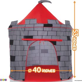 Outdoor Indoor Big Tent Playhouse Castle Pop Up Tent Foldable Children Teepee.Portable Kids Pop Up Knight Castle Children's Play Tent For Indoor And O (Color: as Pic)