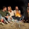 3-in-1 Camping Campfire Grill with Stainless Steel Grills Carrying Bag & Gloves